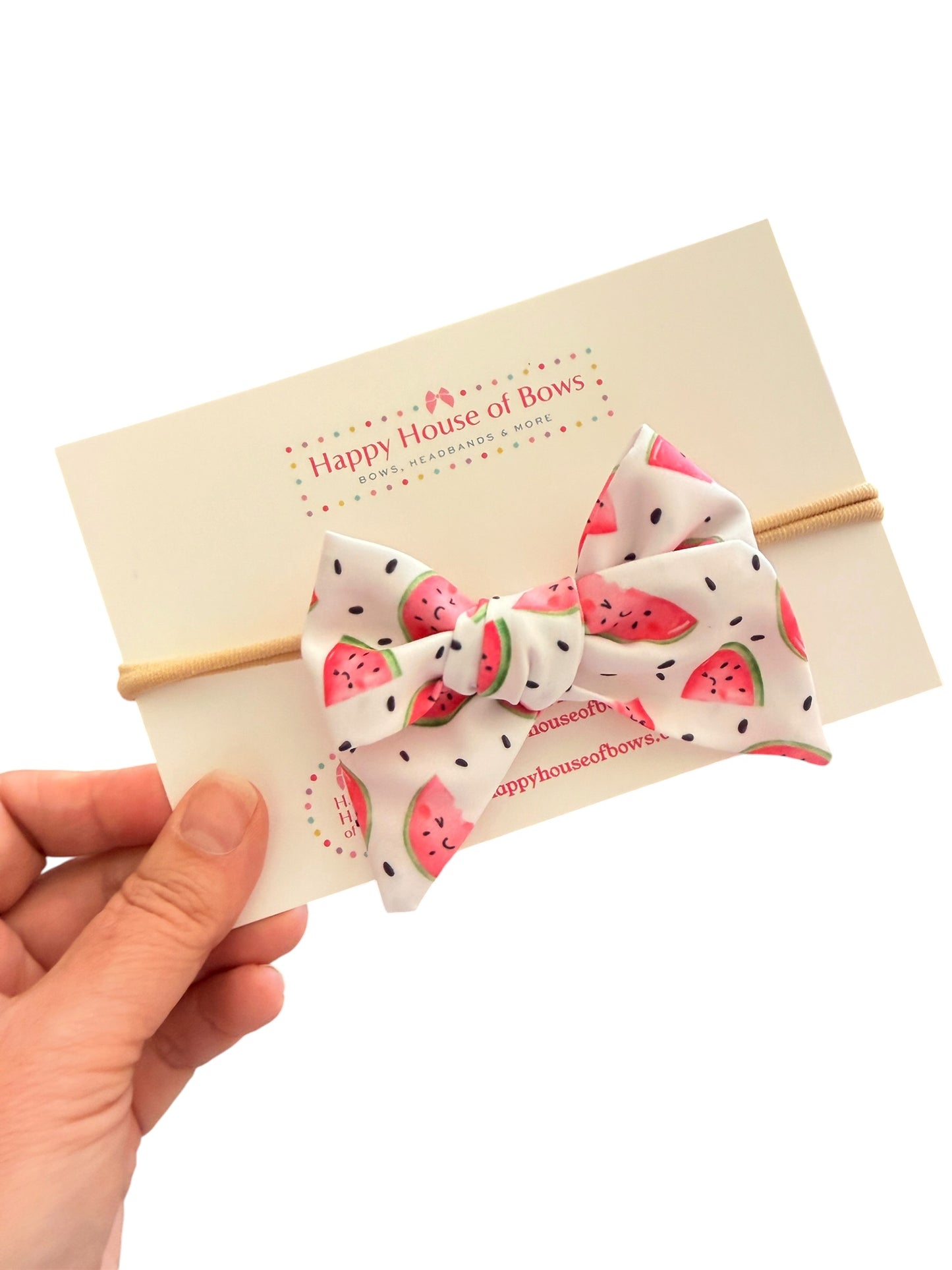 Pink Watermelon Hair Bow for Girls | Summer Alligator Clip & Pigtail Set