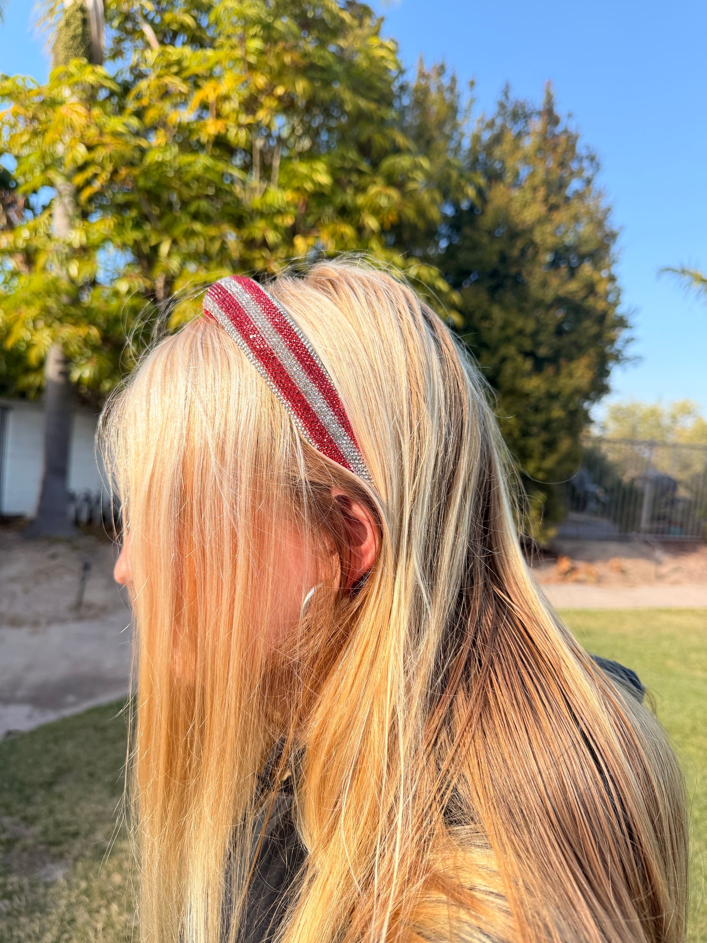 Patriotic Sparkly Headband for Girls – Red White & Blue 4th of July Hair Accessory