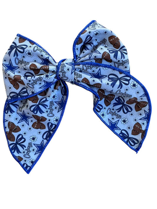 Cowboys Hair Bows – Football Bow Hair Bows for Game Day
