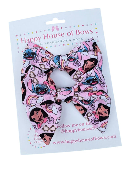 Pink Hawaiian Hair Bows for Girls