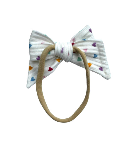 *Rainbow Hearts Hair Bow