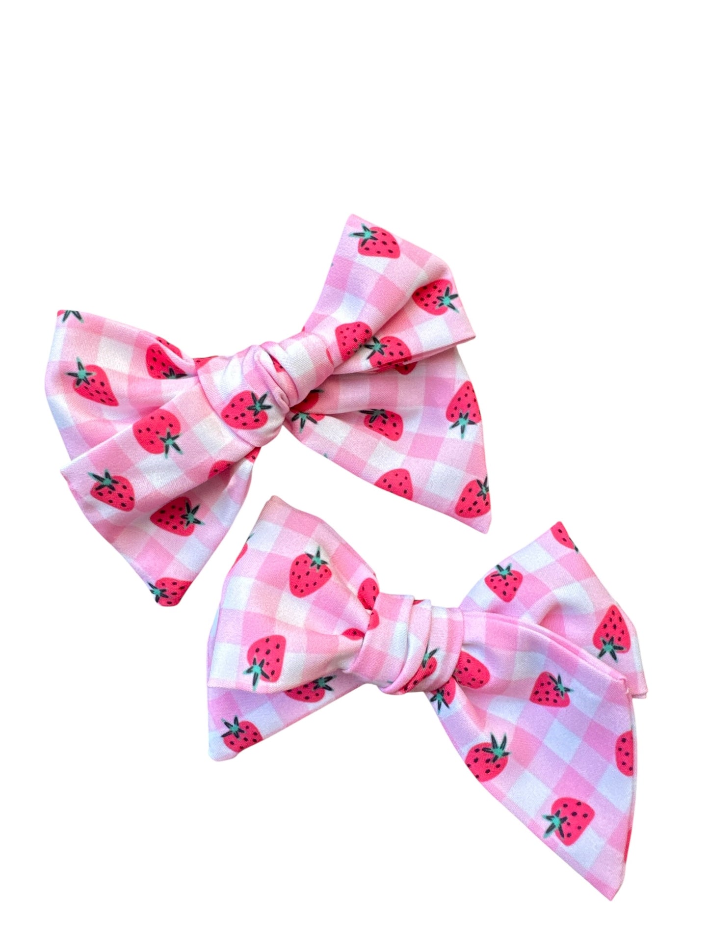 Strawberry Hair Bows for Girls - Pink Fruit Bow Clips & Headbands for Toddlers