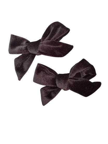 Mini Velvet Pigtail Sets - Matching Hair Bow Pairs