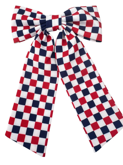 *Red & Blue Checkered Hair Bows
