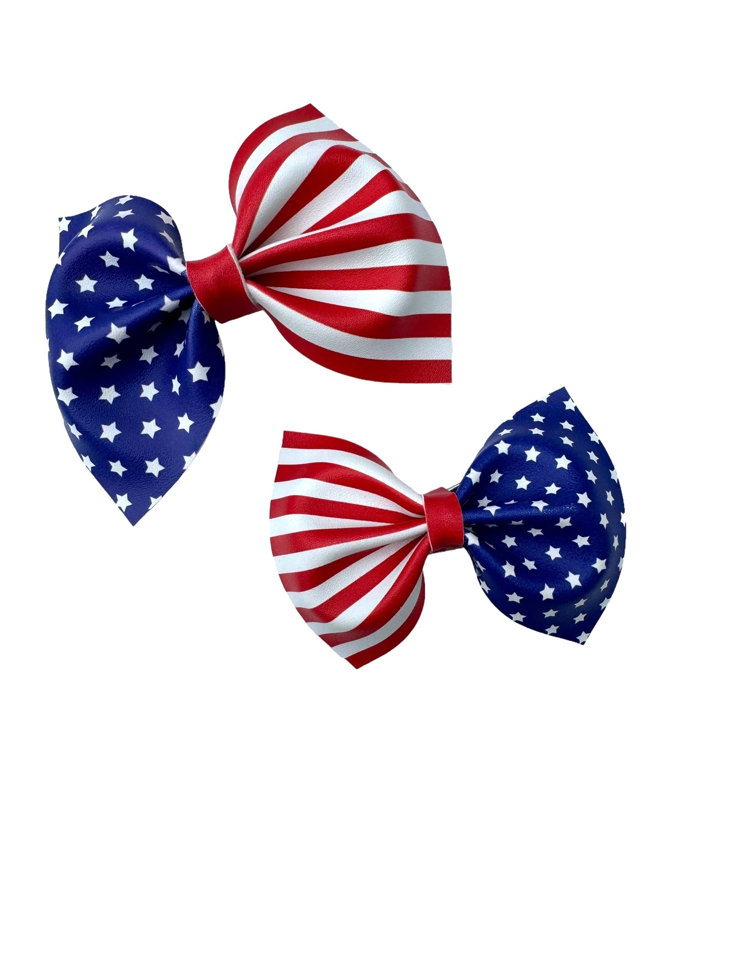 Stars and Stripes Faux Leather Bows