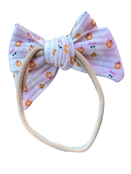 Pink Ghost with Hair Bow | Halloween Bows for Kids & Toddlers