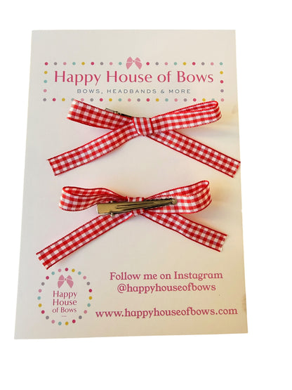 Gingham Mini Hair Bows & Headbands for Kids – Everyday Bow in 10 Colors