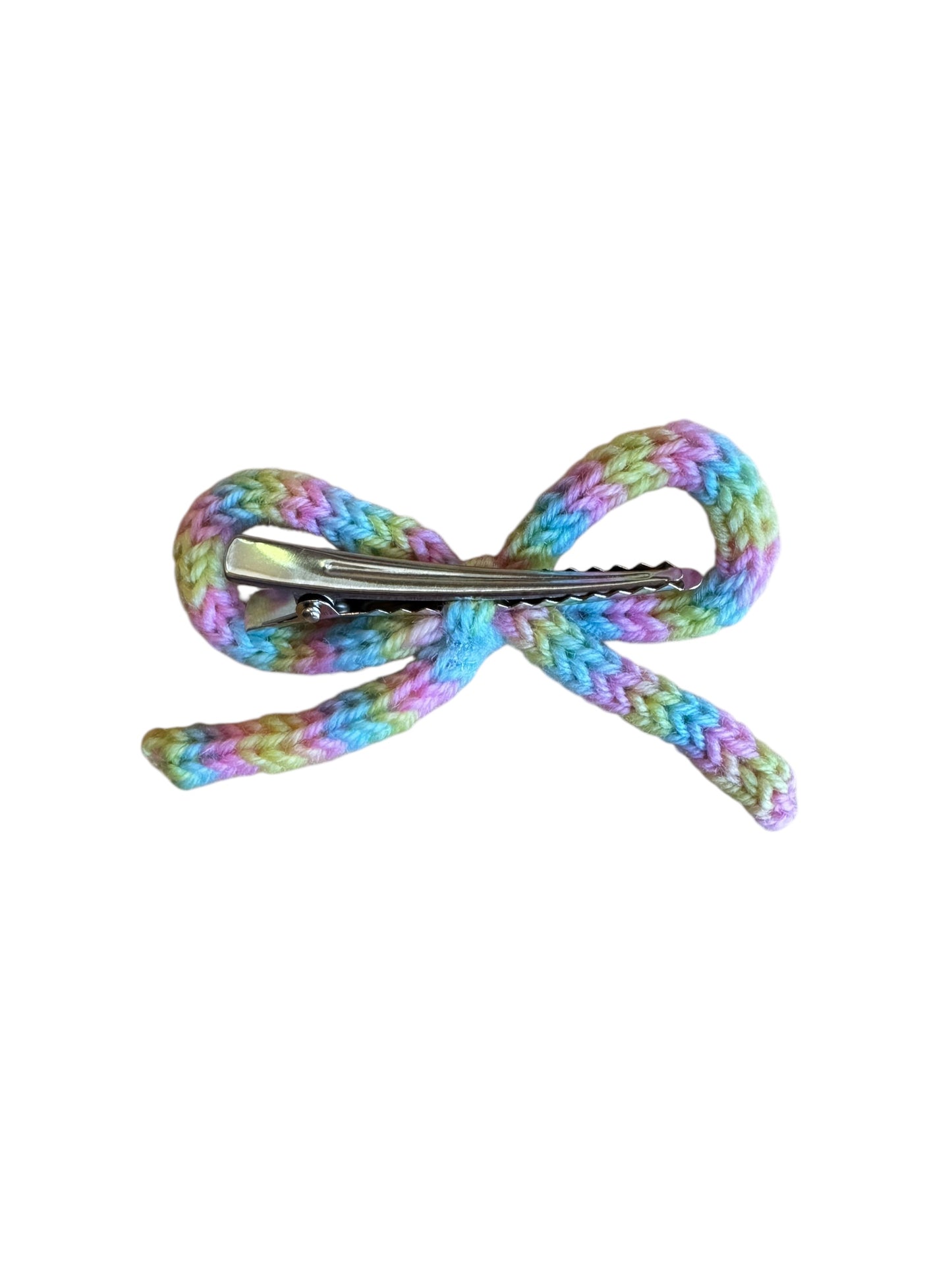 Knit Pastel Long Tail Hair Bows for Girls