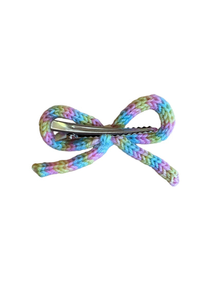 Knit Pastel Long Tail Hair Bows for Girls