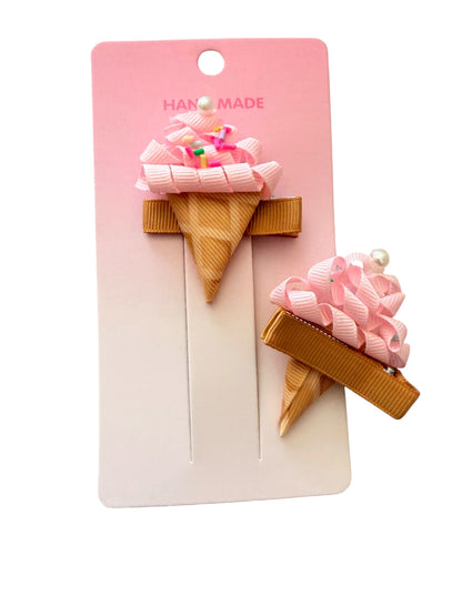 Ice Cream Hair Clips for Girls - set of 2