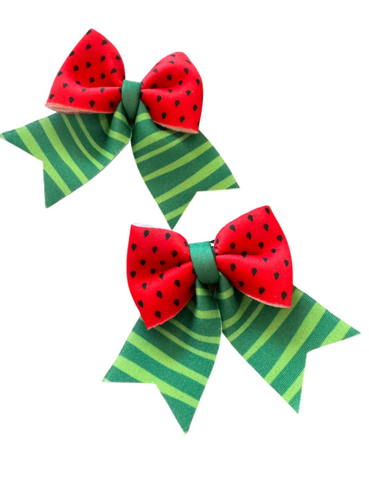*Watermelon Pigtail Bows
