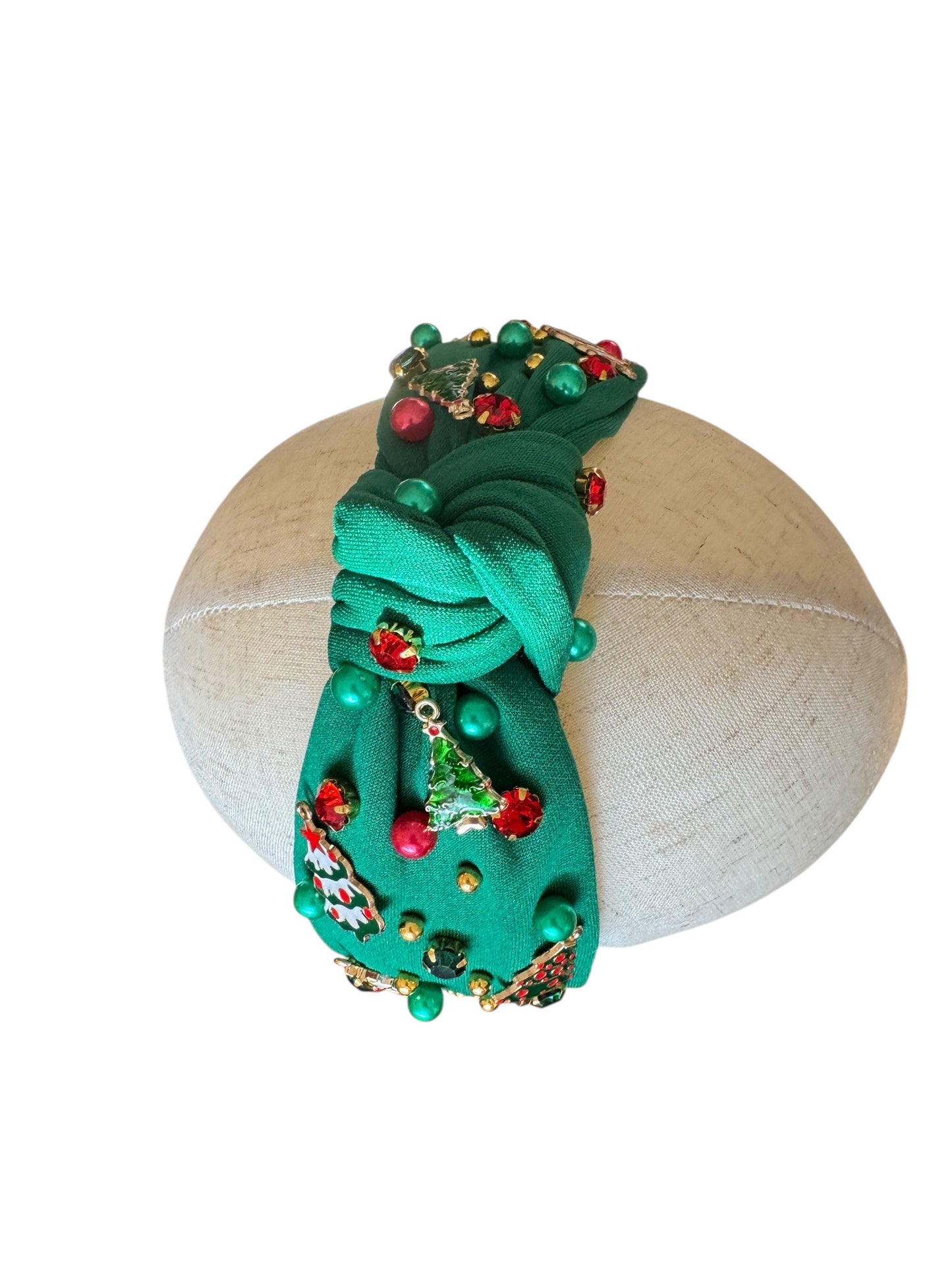 Rhinestone Christmas Tree Holiday Headband - Festive Holiday Hair Accessories for Girls & Women