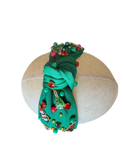 Rhinestone Christmas Tree Holiday Headband - Festive Holiday Hair Accessories for Girls & Women
