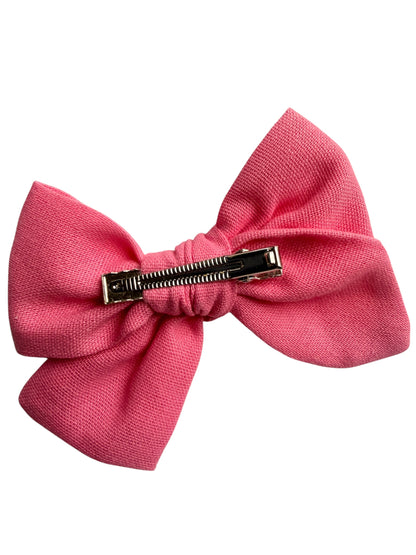 Pink Embellished Pencil Hair Bow for Little Girls – Back to School Alligator Clip