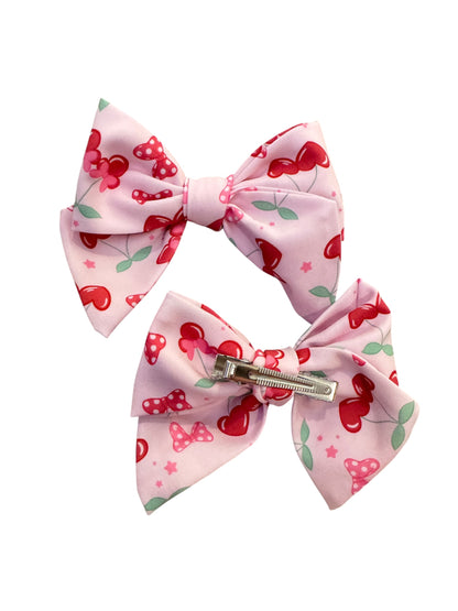 Cherry Mouse Hair Bows for Girls