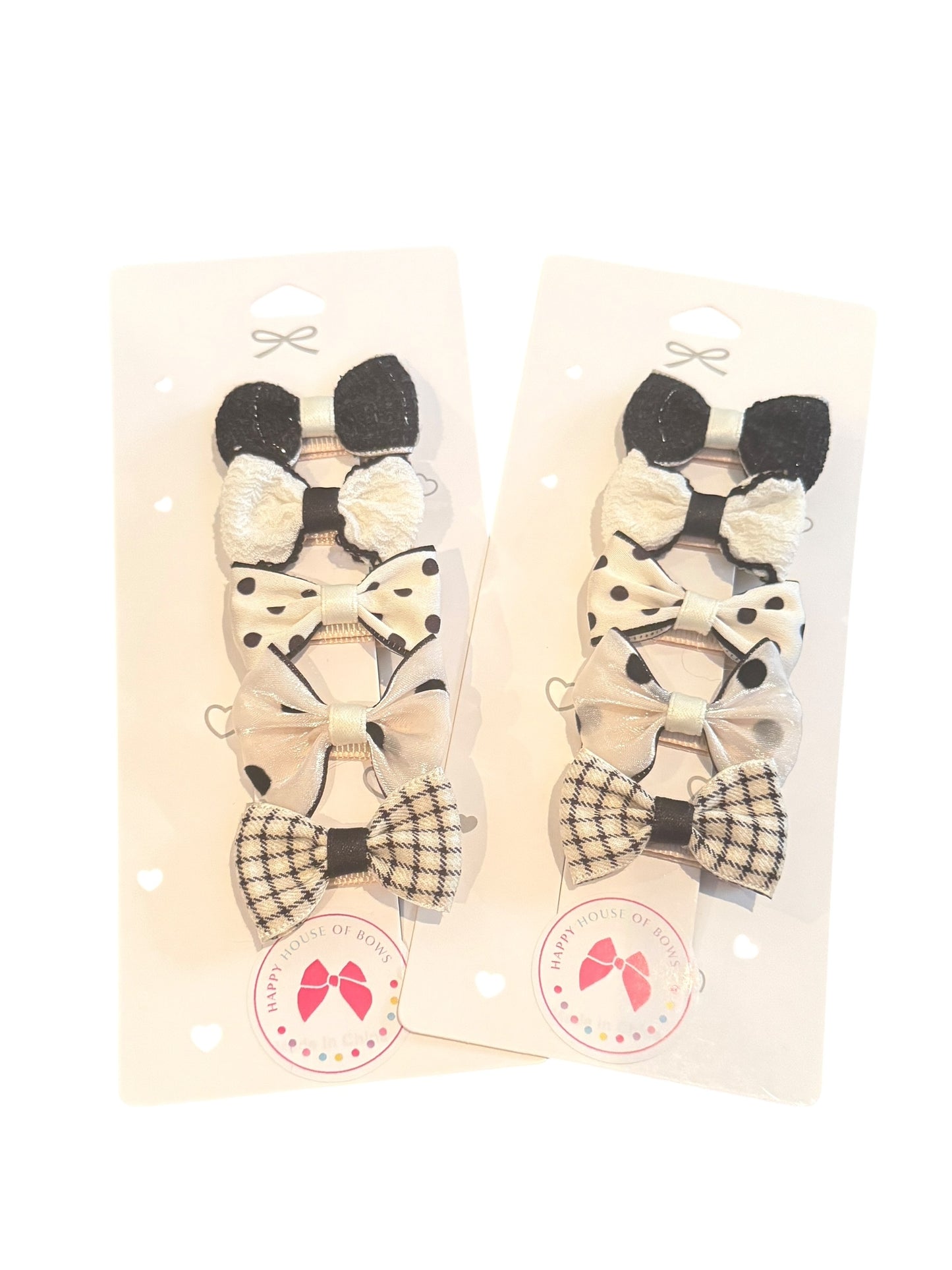 Mini Black & White Baby Hair Clips