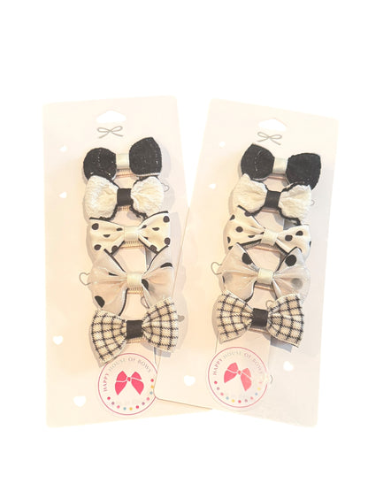 Mini Black & White Baby Hair Clips