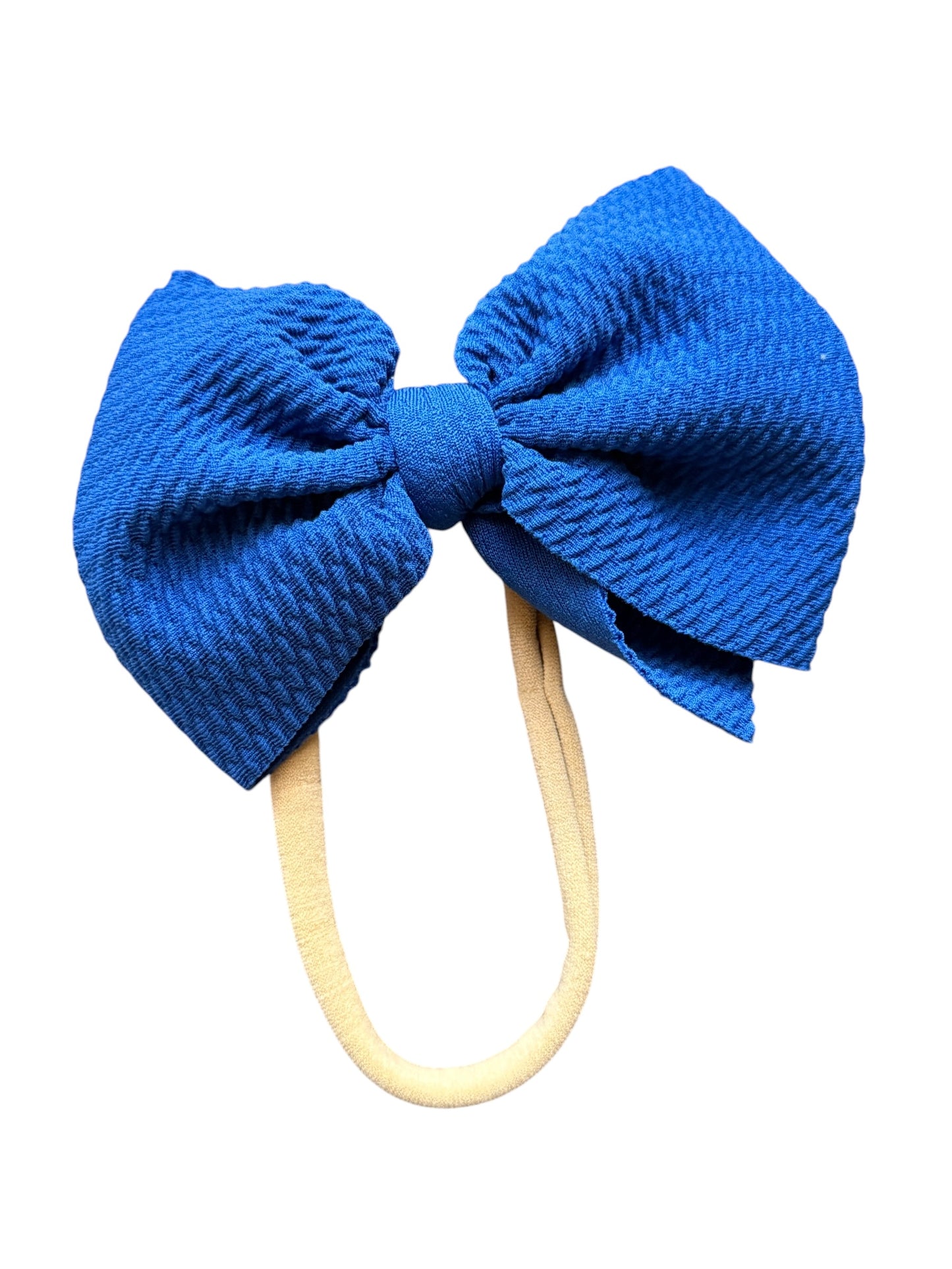 Patriotic Baby Headbands | Liverpool Fabric Bow on Soft Nylon Headband | 4th of July