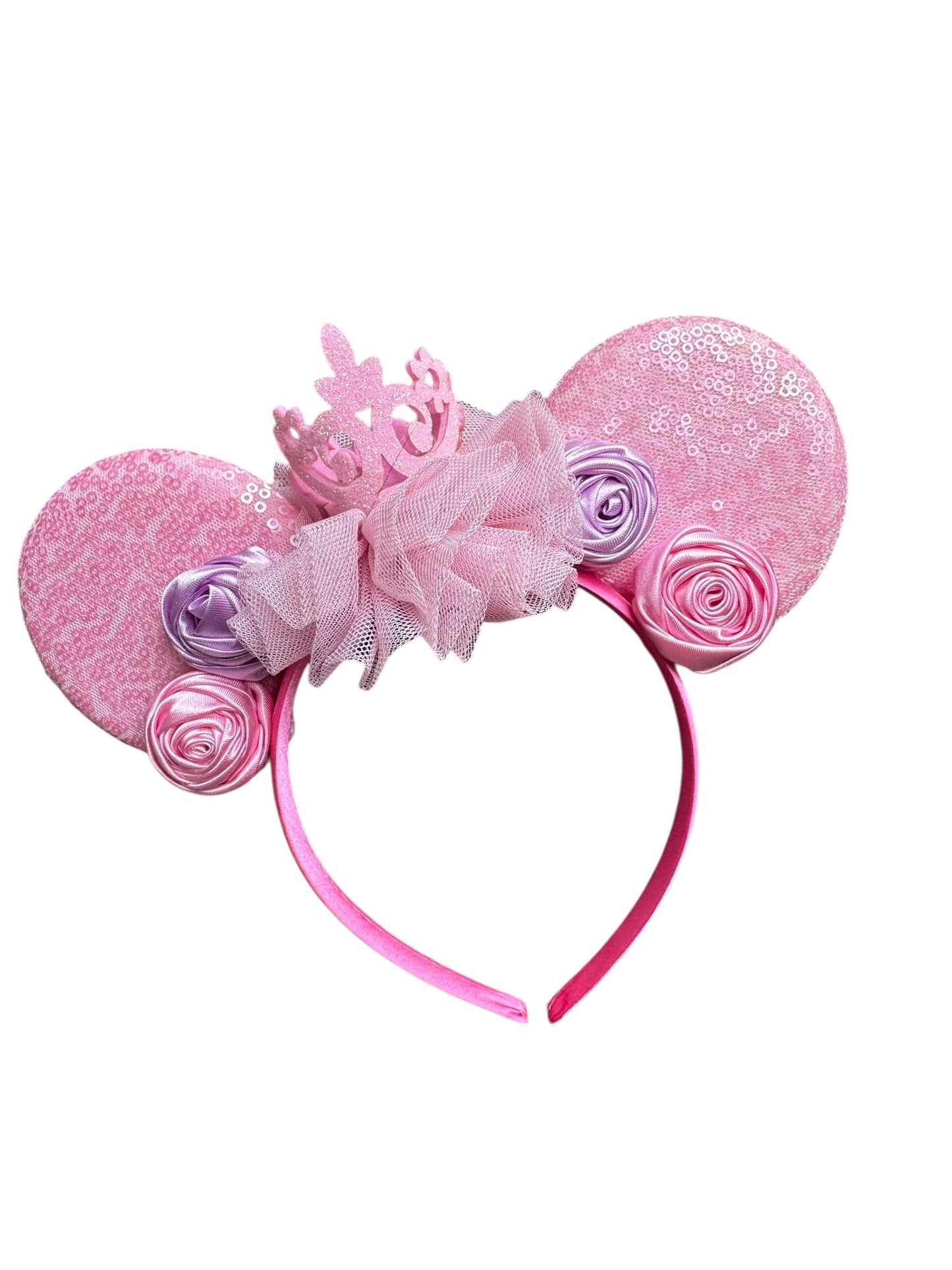 Pink and Purple Crown Princess Mouse Ear Headbands