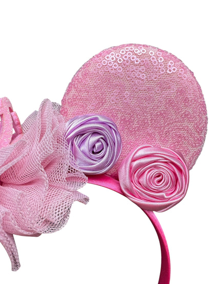 Pink and Purple Crown Princess Mouse Ear Headbands