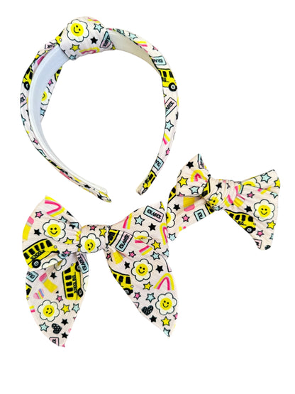 School Bus Hair Bow for Girls | Back to School Hair Accessory