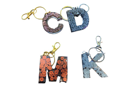 Basketball Resin Letter Keychains