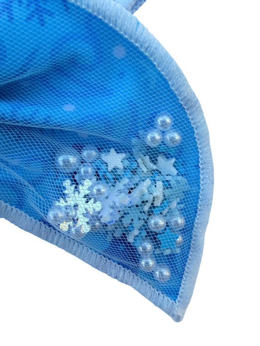 Ice Princess Snowflake Shaker Hair Bow – Girls Alligator Clip Hair Bow
