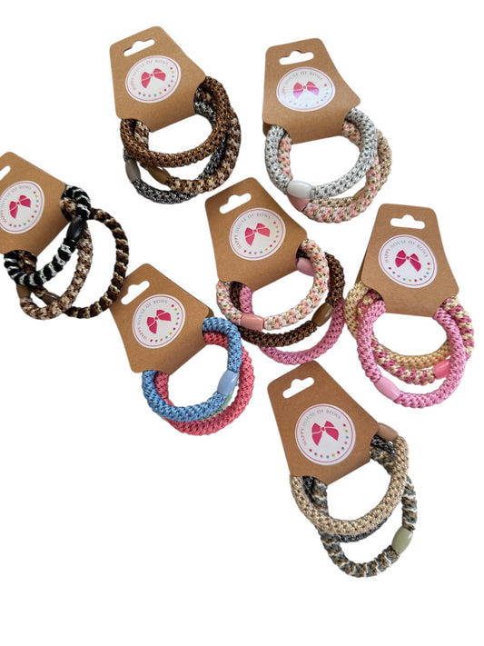 Braided Hair Ties for Girls & Women – No-Crease Elastic Ponytail Holders (Set of 3)