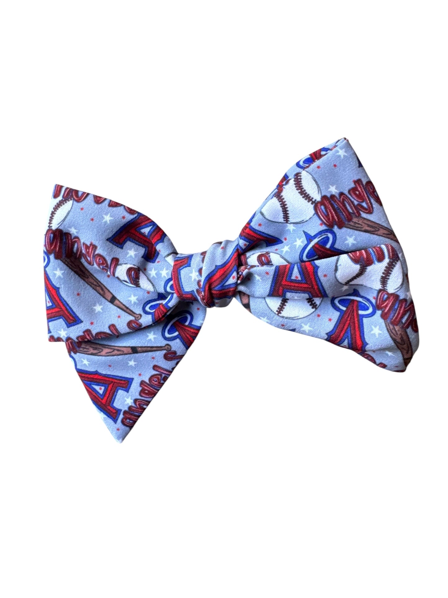 Angels Baseball Hair Bows for Girls - Sports Bow with Alligator Clip for Game Day