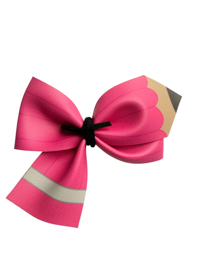 Colorful Crayon Faux Leather Hair Bow Clip for Girls – Back to School Hair Accessory