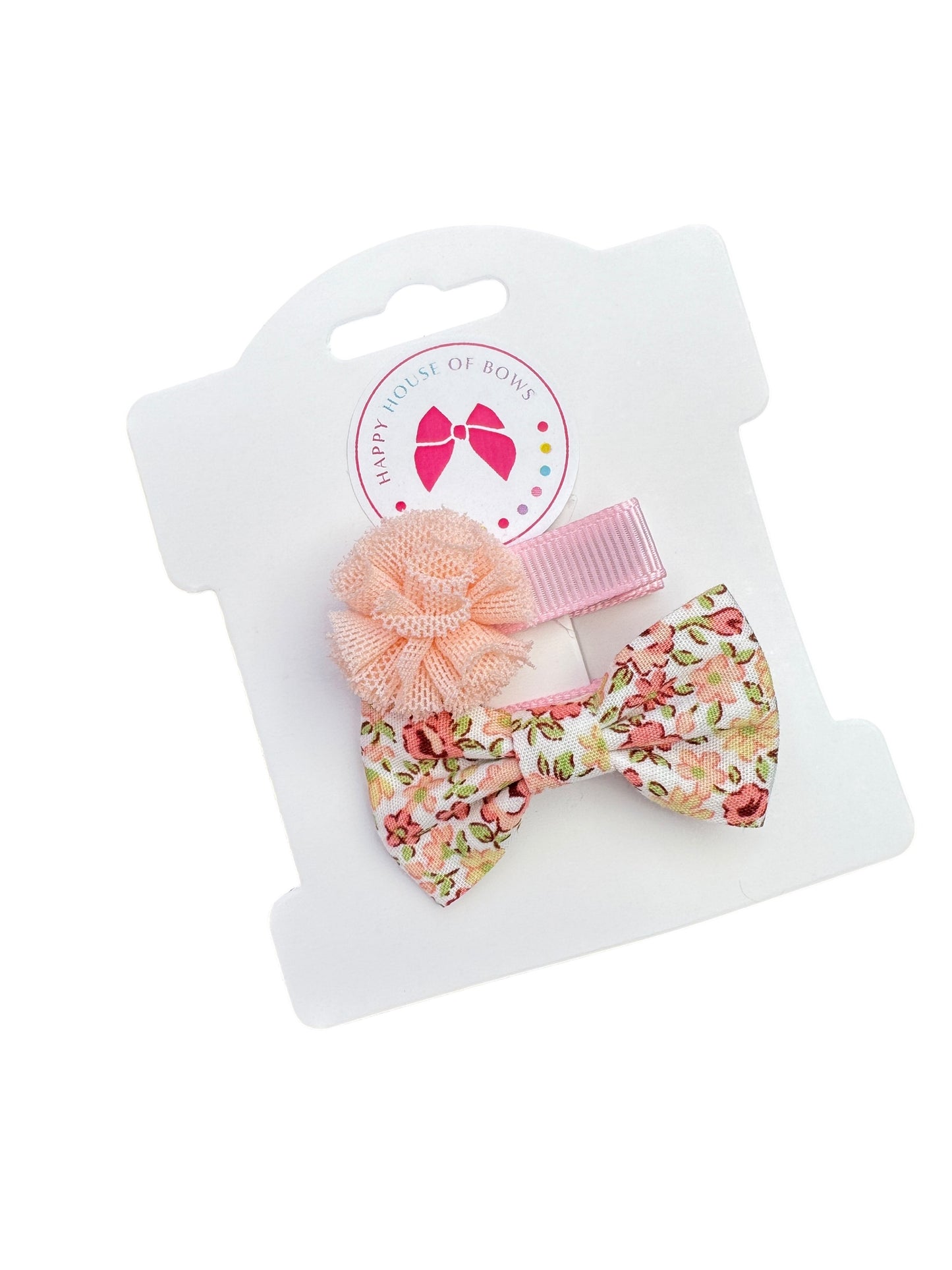 *Mini Pink Linen Baby Clips