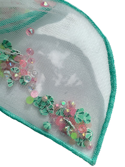 Seashell Shaker Hair Bows - Ocean Glitter Bow for Girls