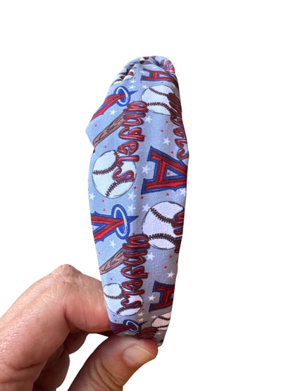Angel Baseball Tie Knot Headband for Girls Knotted Game Day Accessory