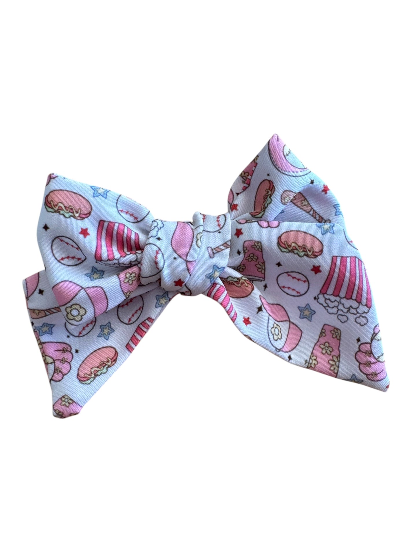 Baseball Hair Bows for Girls - Pink Sports Bow with Alligator Clip for Game Day