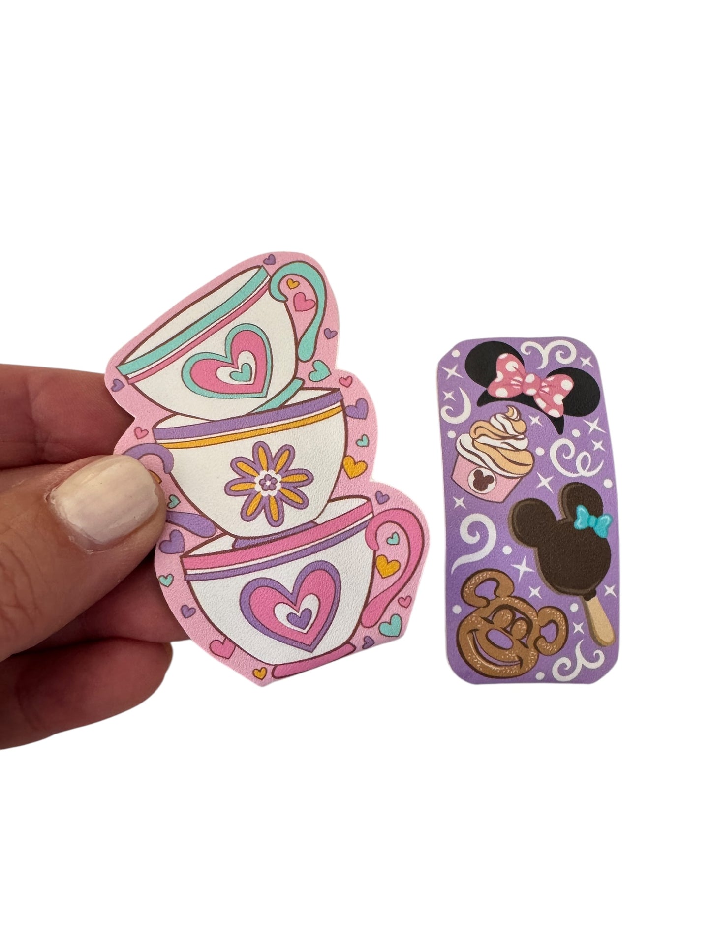 Mouse Snacks or Teacups Snap Clips for Girls