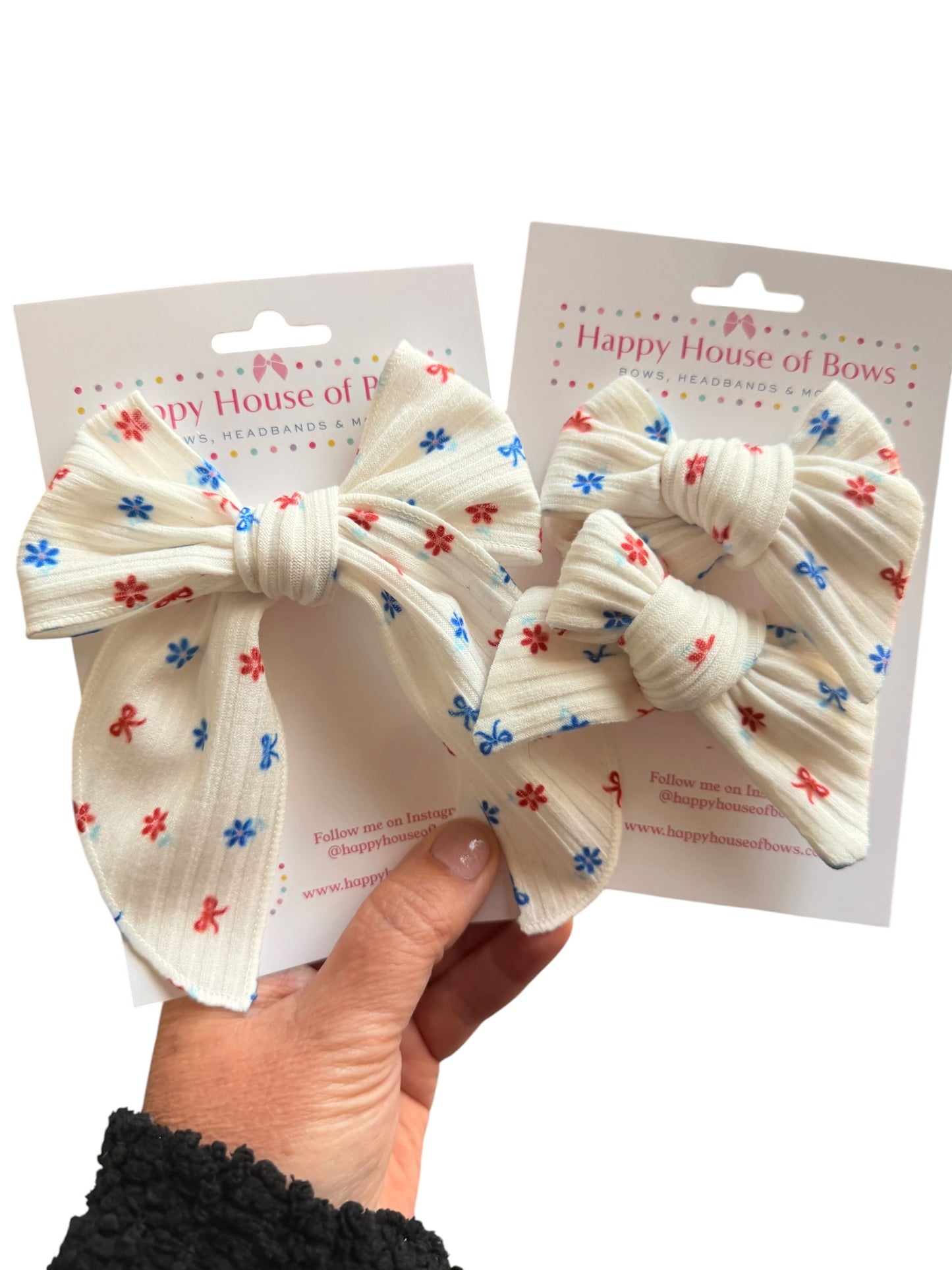 Patriotic Bows & Flowers Hair Bows for Girls & Babies | Alligator Clip or Nylon Headband | 4th of July