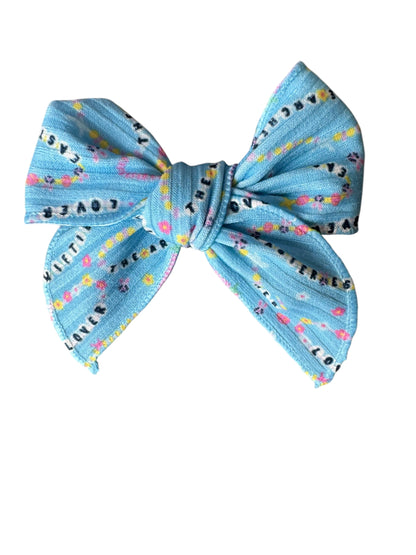 *Blue Friendship Bracelet Hair Bows