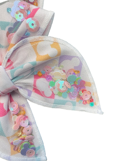 Checkered Mouse Shaker Hair Bow for Girls