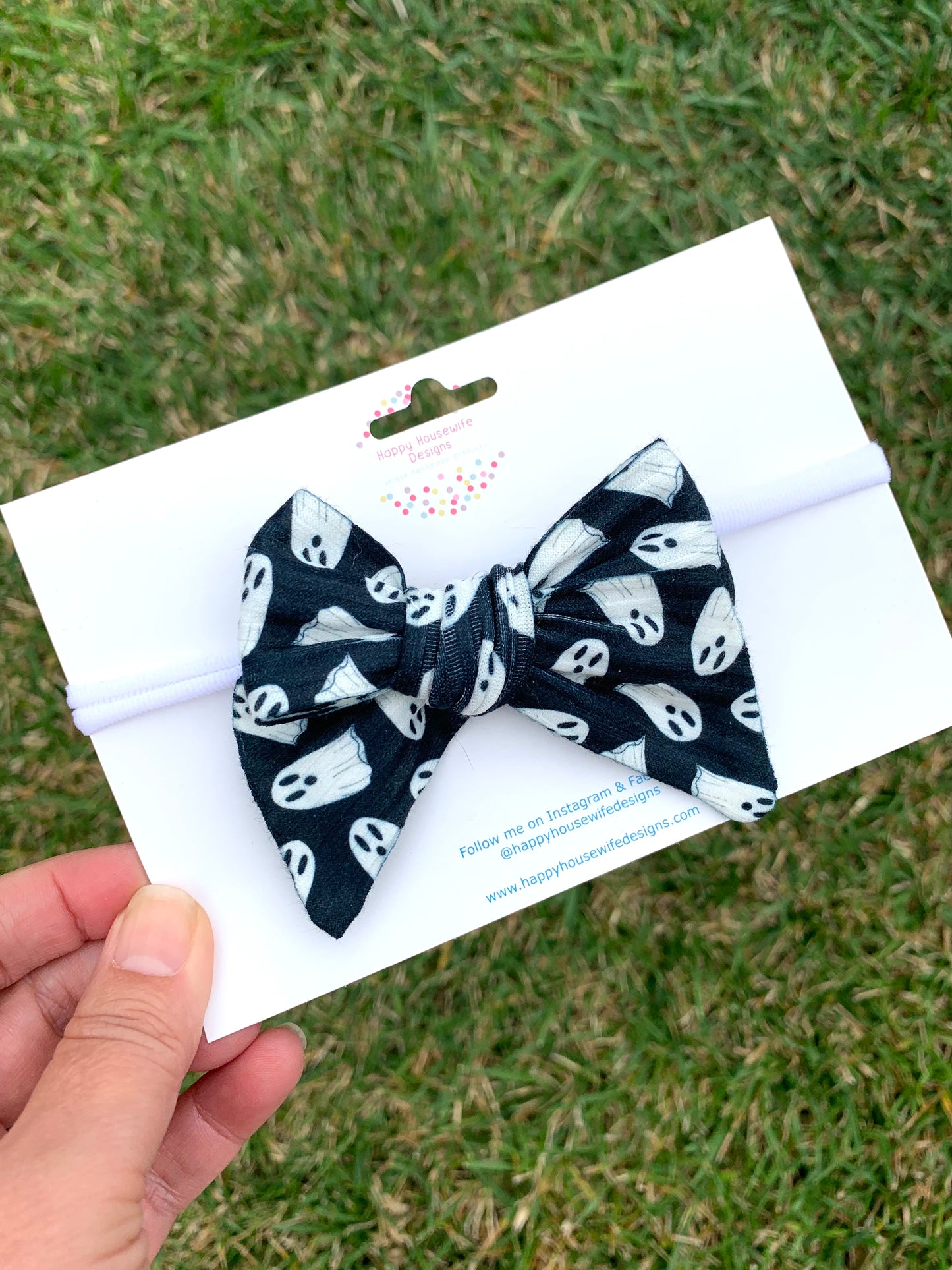 White Ghost Hair Bows