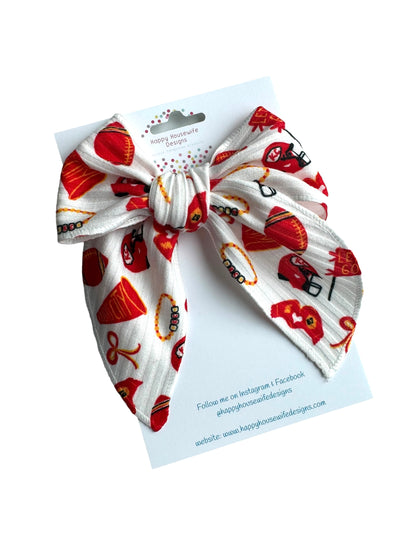 *KC TS Football Hair Bows