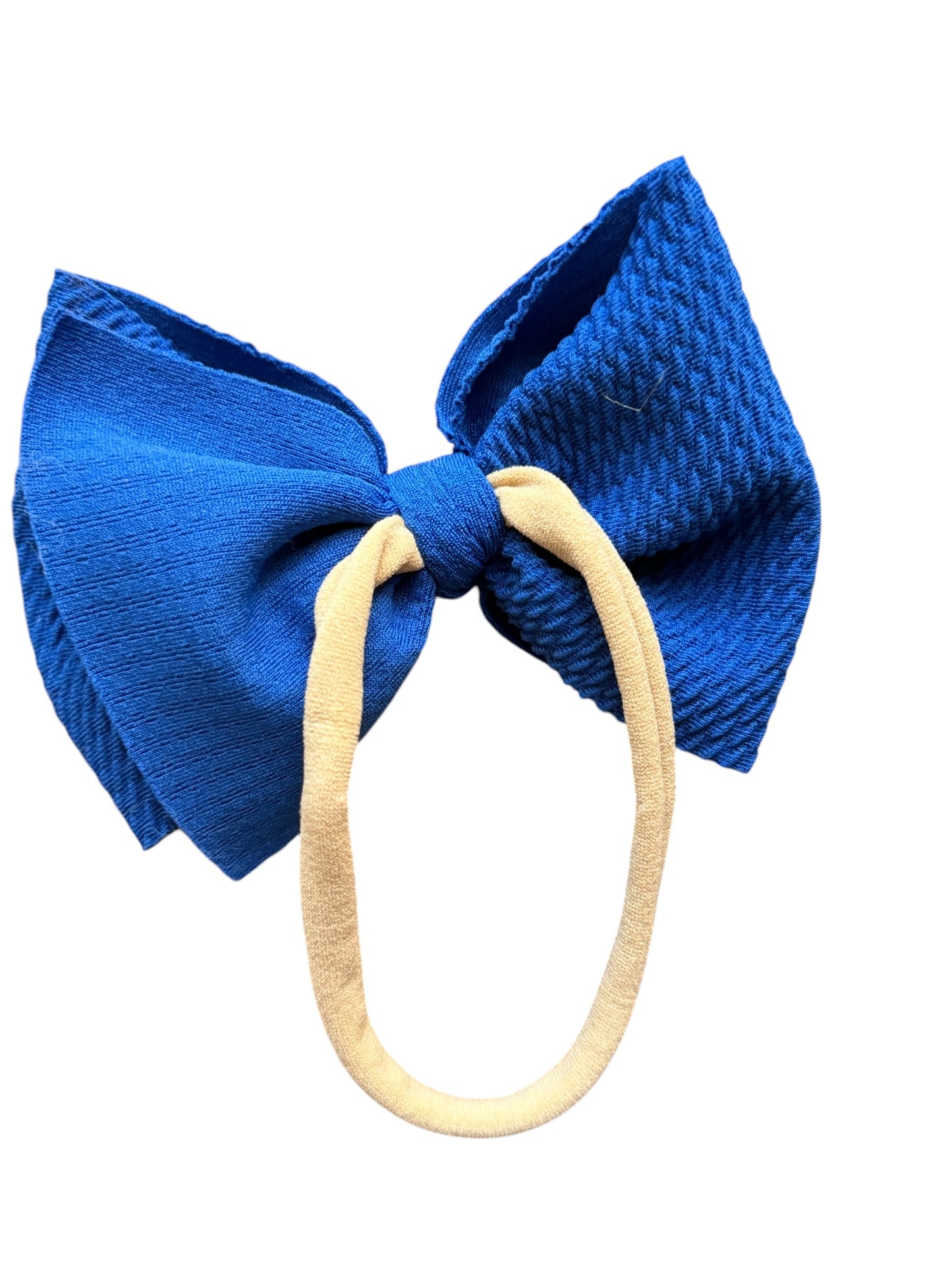 Patriotic Baby Headbands | Liverpool Fabric Bow on Soft Nylon Headband | 4th of July