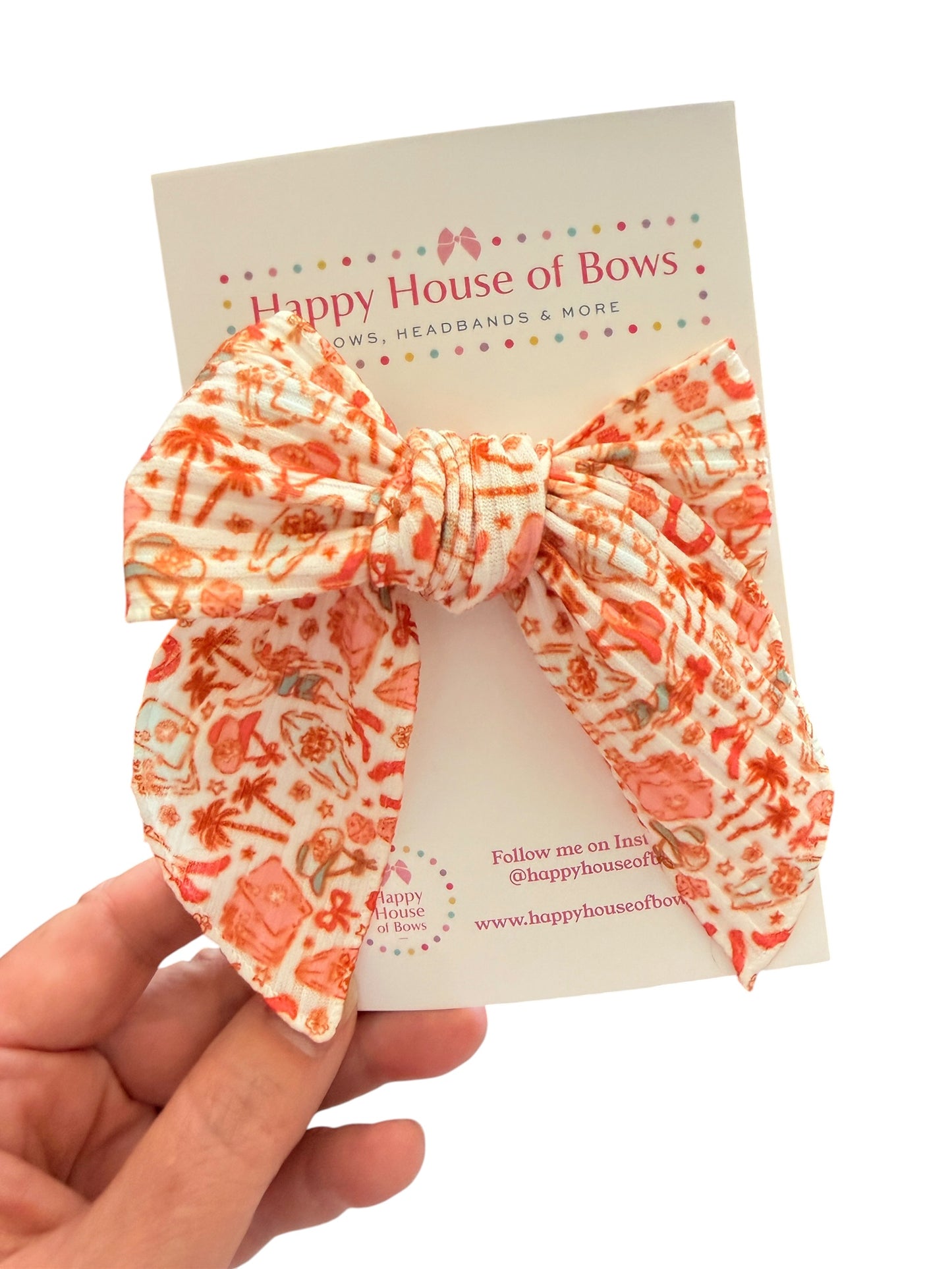 Coastal Cowgirl Hair Bow | Girls Tropical Western Bow with Alligator Clip