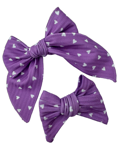 *Purple Heart Hair Bow