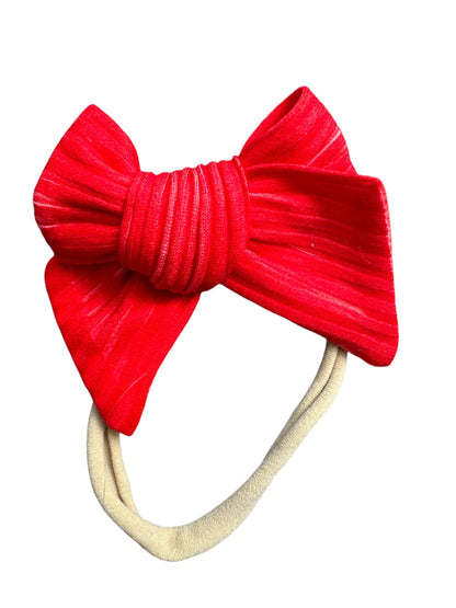 Red Fabric Hair Bows