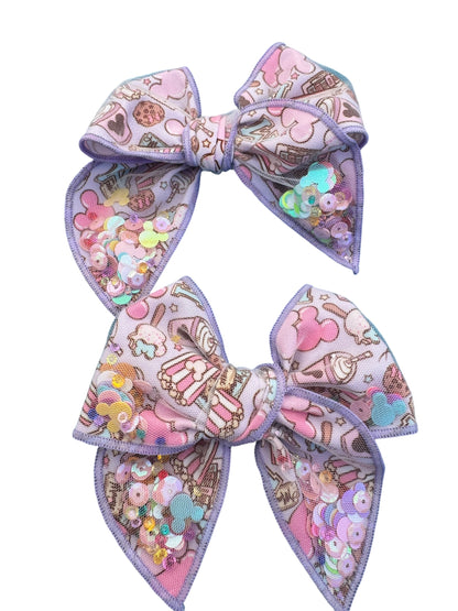 Mouse Snacks Shaker Hair Bow for Girls