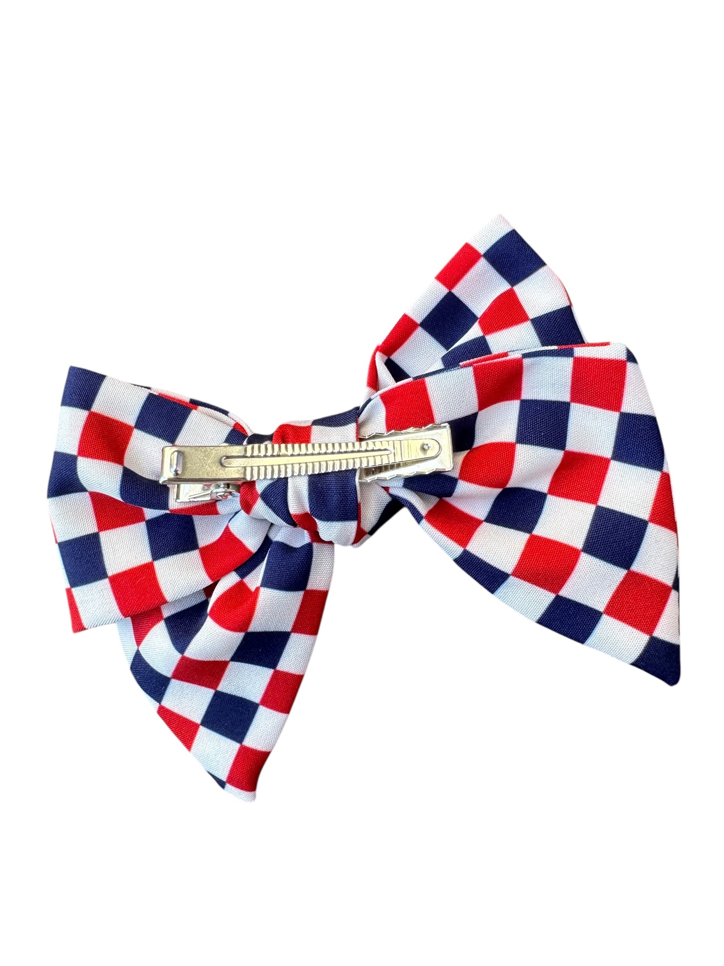 *Red & Blue Checkered Hair Bows