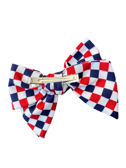 *Red & Blue Checkered Hair Bows