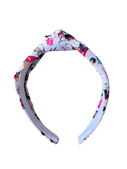 White K-Pop Knotted Headband for Girls | Trendy Korean-Inspired Hair Accessory