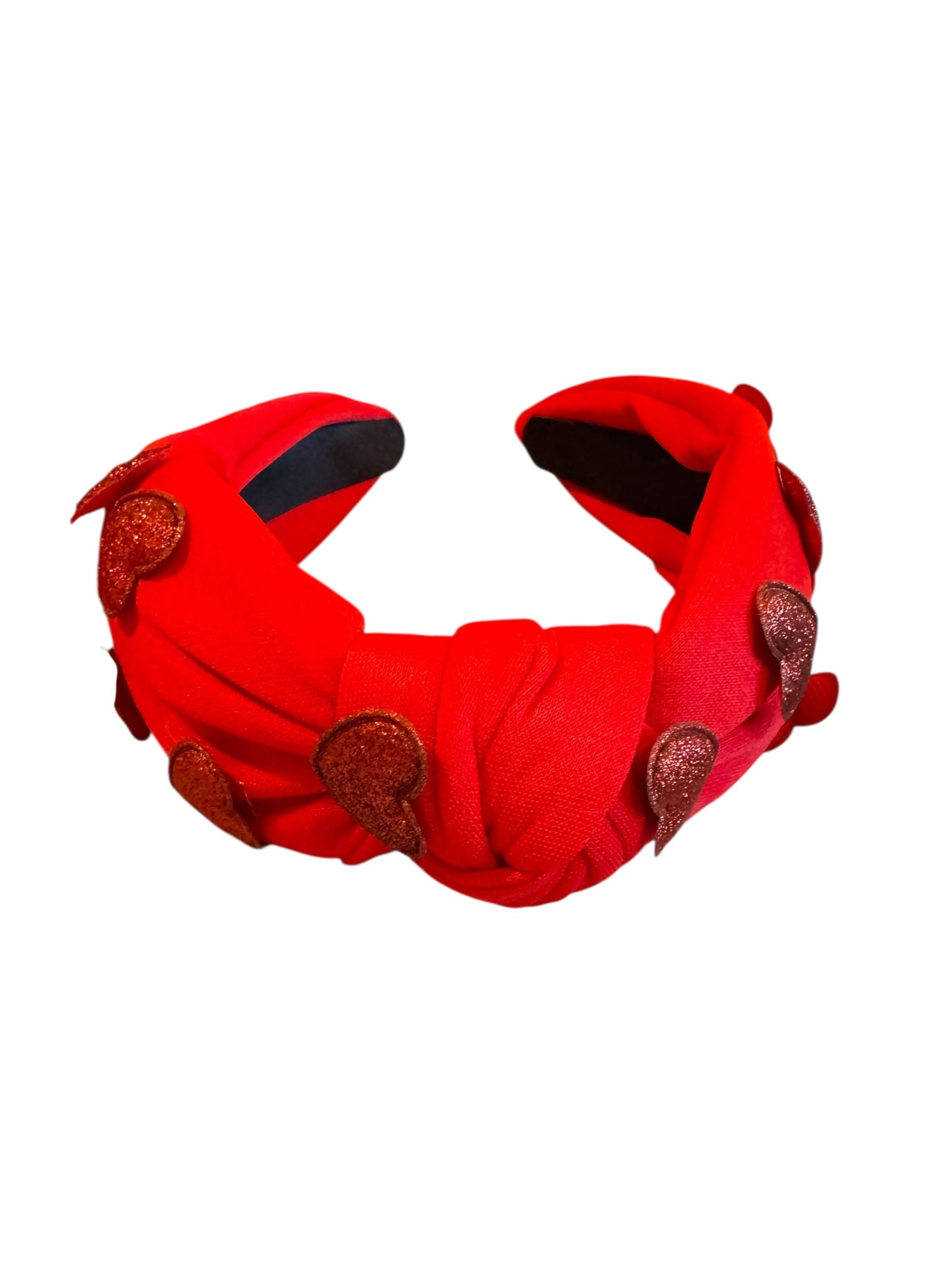 Glitter Hearts Tie Knot Headband - Valentine's Day Headband for Girls