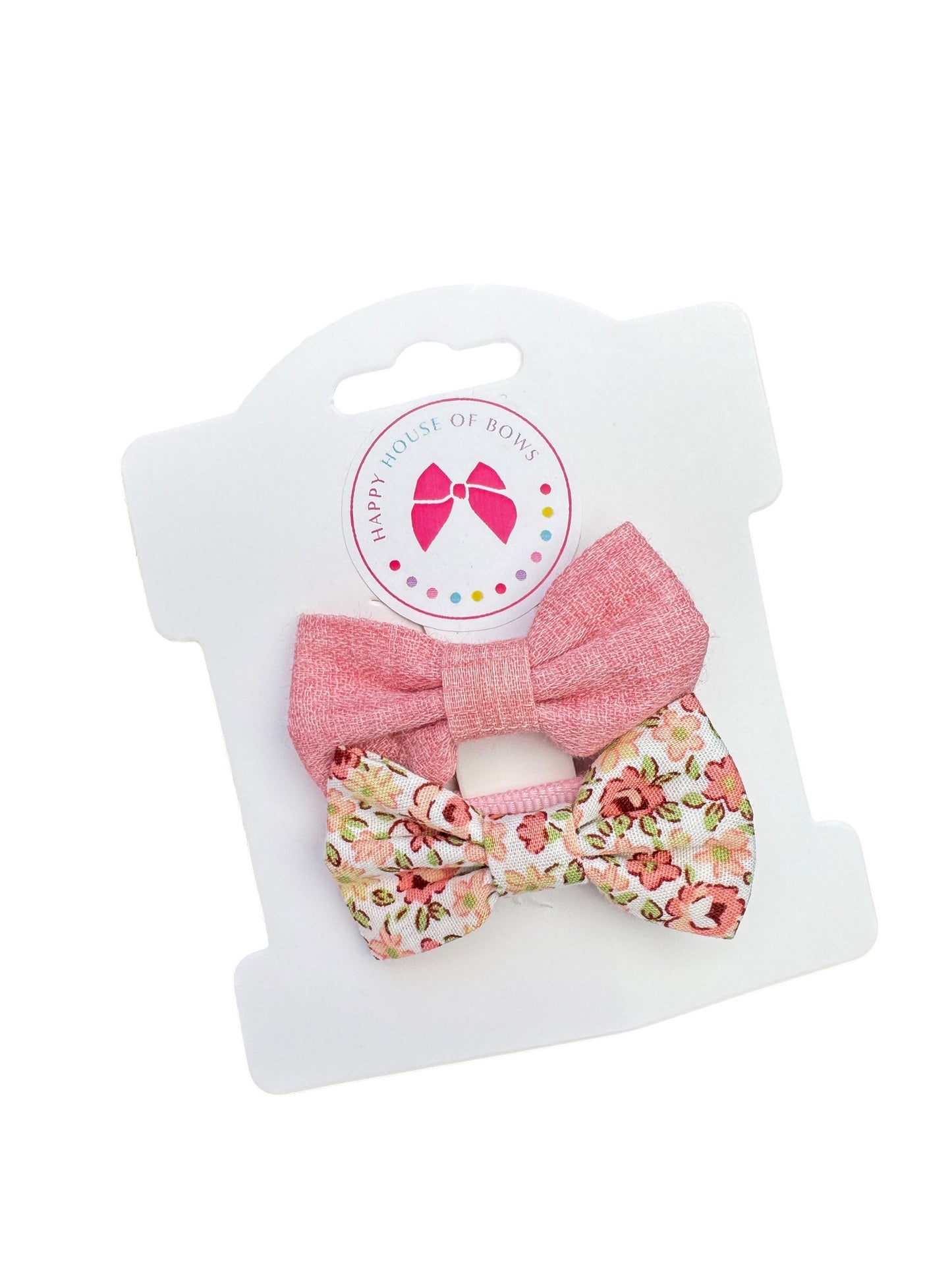 *Mini Pink Linen Baby Clips